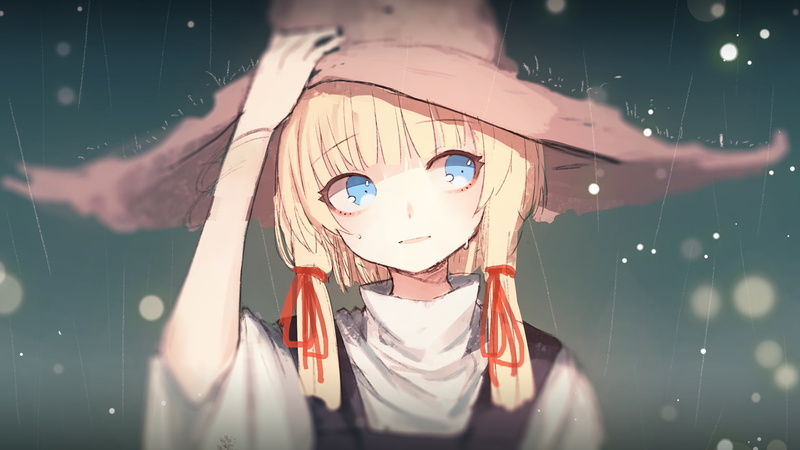 girls, day, raining, sunlight, human representation, representation, toy, portrait, front view, female likeness, moriya suwako, nature, Anime, 1080P, blue eyes