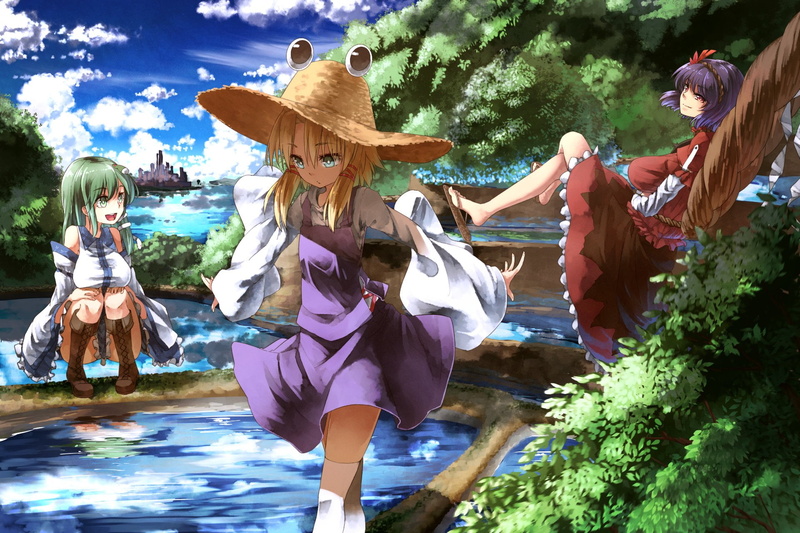 Kanako Yasaka, Sanae Kochiya, Anime, 1080P, Suwako Moriya, Touhou
