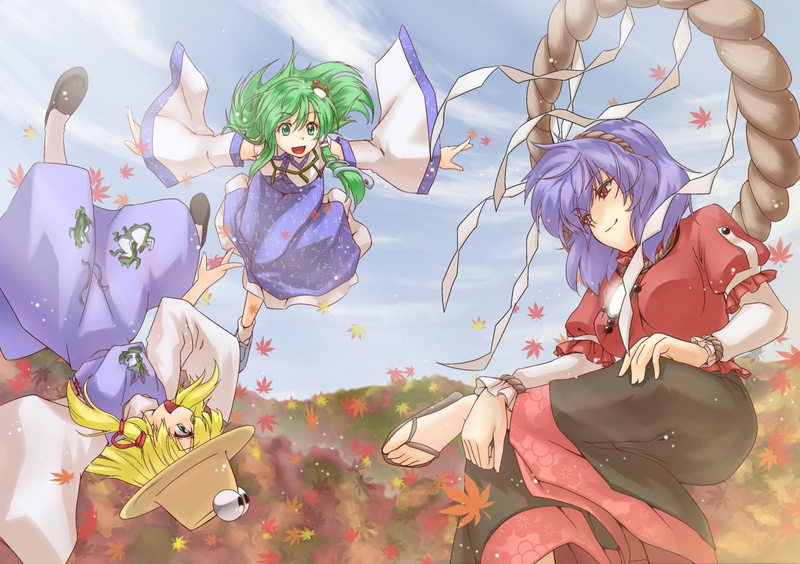 Kanako Yasaka, Suwako Moriya, Anime, Sanae Kochiya, Touhou, 1080P