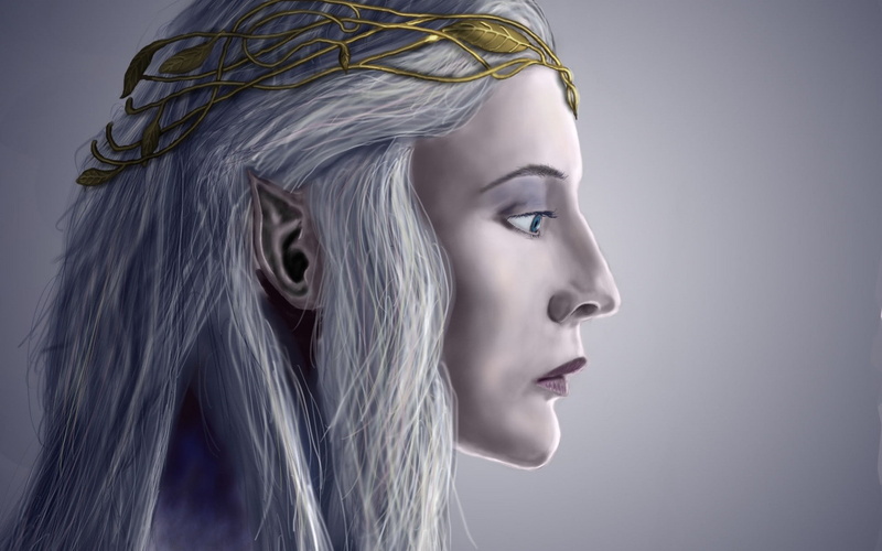 blue eyes, fantasy art, The Lord of the Rings, face, artwork, Galadriel, women, elves, 1080P