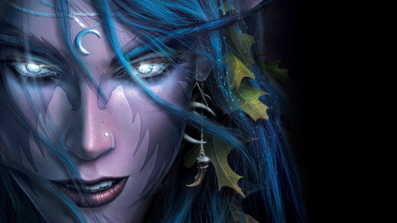 young adult, beautiful people, dyed hair, paint, human body part, one person, body part, world of warcraft tyrande, beauty, women, portrait, hairstyle