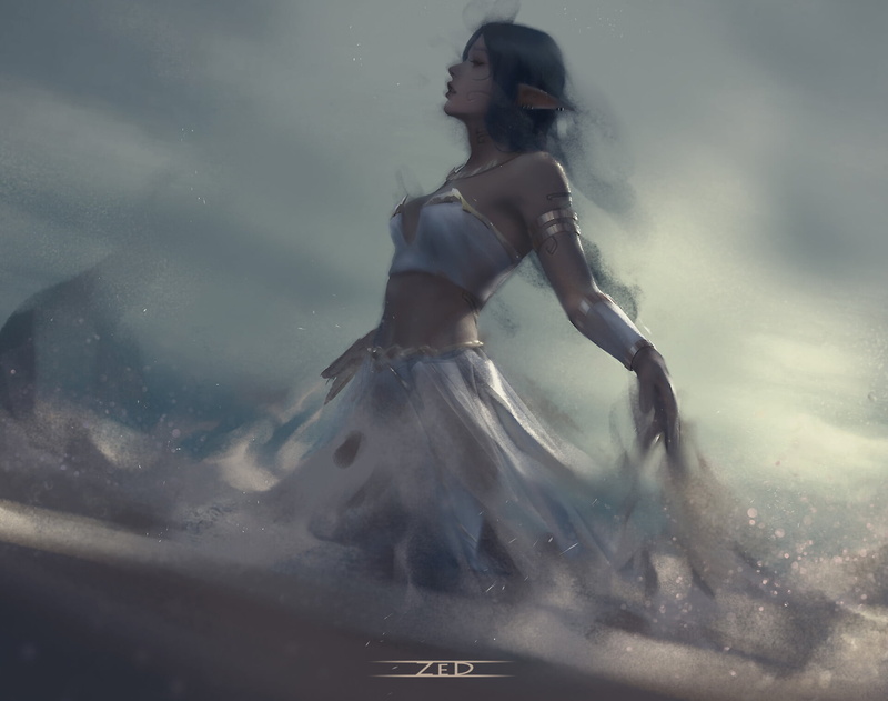 fictional character, drawing, elven, fantasy girl, artwork, pointed ears, digital art, Trungbui, 1080P, digital painting, women