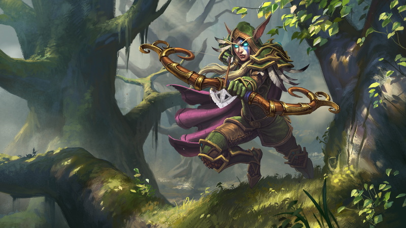 digital, brown, wearing, green, woman, Warcraft, top, fictional, Hearthstone, Alleria Windrunner, 4K, character, bottoms, Heroes of Warcraft