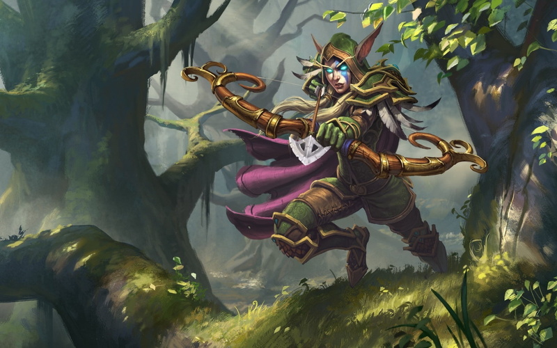 real people, Hearthstone, representation, 720P, Ranger, leisure activity, sunlight, outdoors, water, nature, Alleria, art and craft, Night elf, reflection