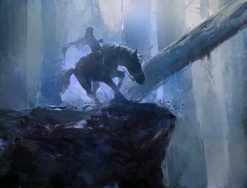fantsy, 1080P, blue, hood, horse