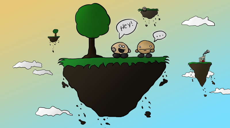 photoshop, water, no people, tree, speech bubble, nature, green color, cartoon, islandislescartoon, sky, food and drink, cloud - sky, comic, skyes, Funny