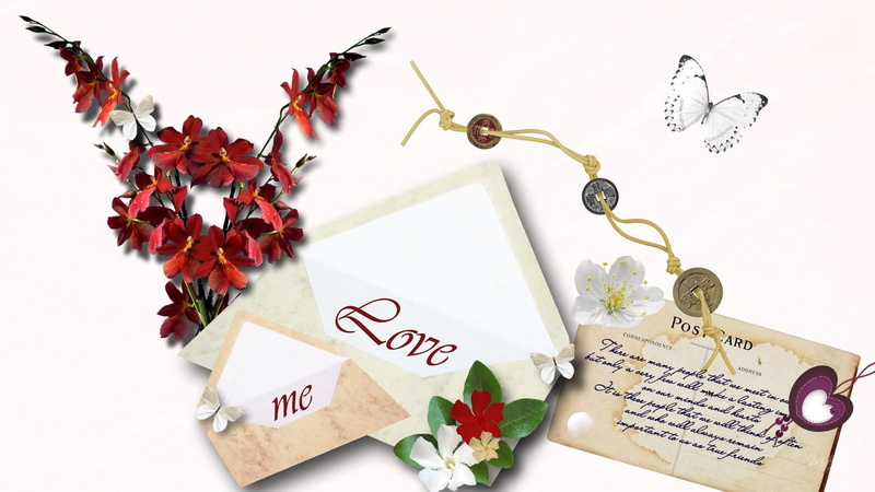 1080P, buttrfly, japanese coins, envelopes, firefox persona, love, flowers, letter, notes, postcards, 3d and a