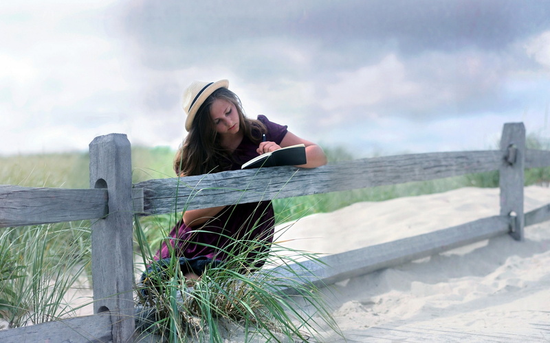 Fence, Book, Outdoor, 1080P, Read, Girl