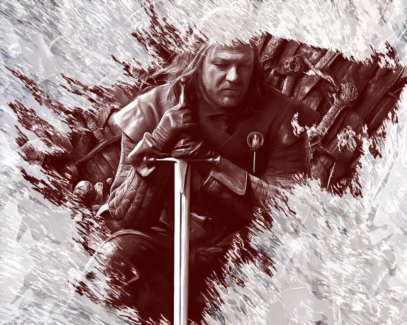 game, thrones, eddard, art, 720P, ned, hd, fantasy art, fantasy, song, ice, tv, entertainment, Game of Thrones, house, fire, stark, series, direwolf