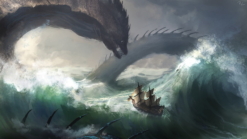animal themes, day, motion, wave, dragon, 4K, flowing water, animal, hydra, power, power in nature, nature, aquatic sport, outdoors, water, sea, beauty in nature