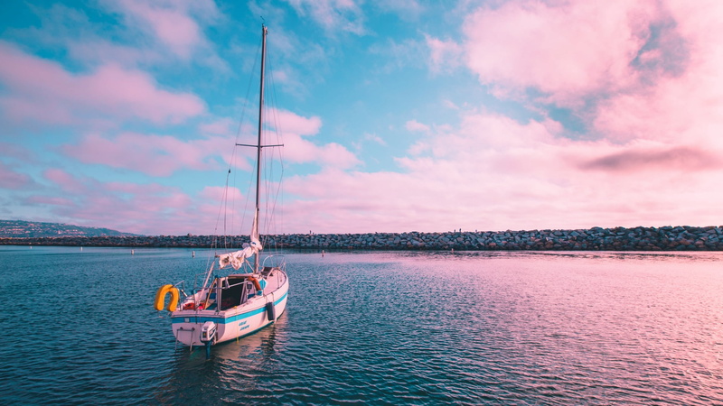 sailboats, outdoors, blue, scenics - nature, sailing, tranquil scene, white, California, waterfront, beauty in nature, real people, tranquility, boat, mode of transportation