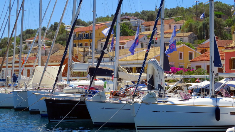 rope, sea, clear, Marina, pole, flag, summer, anti paxos, blue, houses, nature, port, nautical Vessel, no people, sailing, island, sailing Ship, boat, cruise
