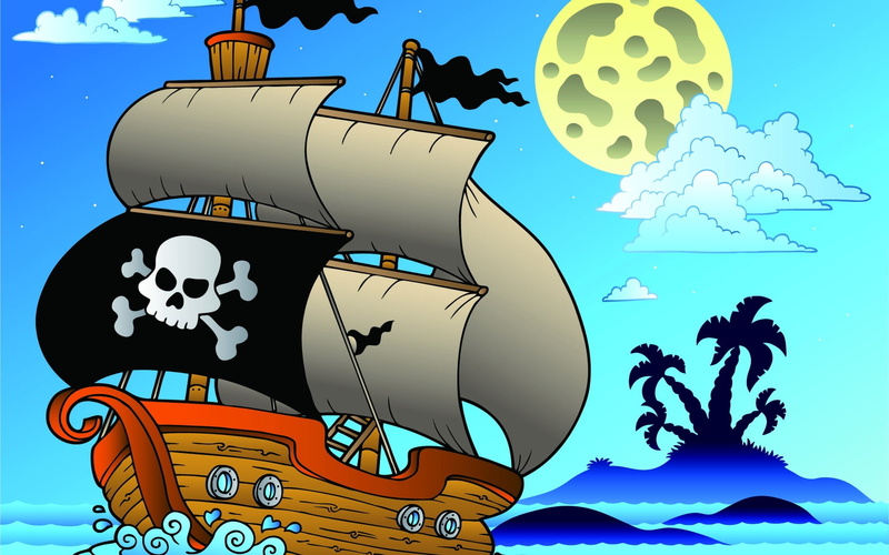 creativity, halloween, drawing - Art Product, moon, illustrations And Vector Art, pirates, brown, transportation, design, close-up, spooky, holiday, sailing
