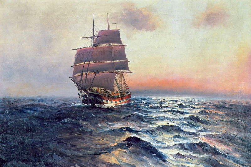 transportation, sailing Ship, mode of transportation, sail, travel, industrial Ship, warship, sailboat, red, horizon, tall Ship, sky, illustration, picture