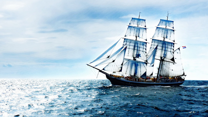 white, antique, horizon over water, clouds, wood - Material, travel, nautical Vessel, mode of Transport, blue, the sky, journey, day, sailing, mode of transportation