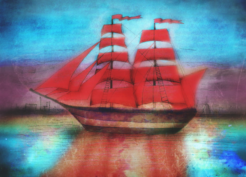 water, red, celebrate, auto post production filter, sailboat, sky, festival, digital composite, brigantine, no people, textured effect, lights, waterfront