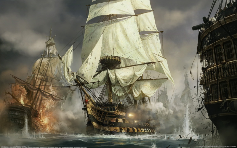 2K, napoleon total war video games ship concept art war sailing ship