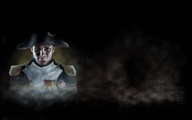 1080P, smoke - physical structure, dark, napoleon total war, front view, contemplation, males, holding, looking at camera, adult, mystery, one person