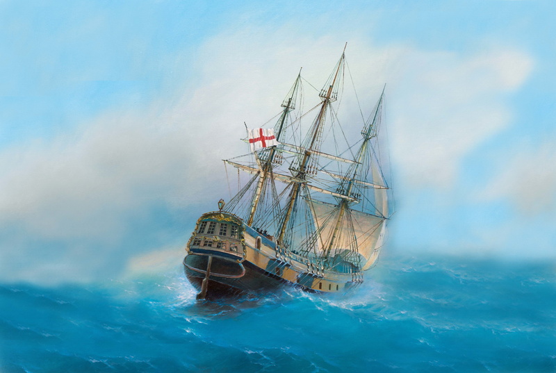 vehicle, painting, ocean battle, 4K, artwork, flot, ship, classical art, sea