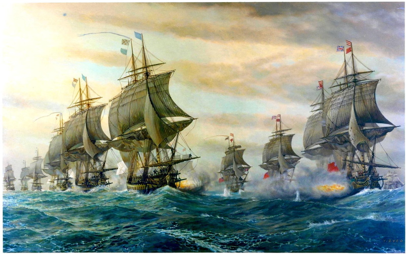 3d and abstract, 1080P, battle, ships, sails, fire, ocean