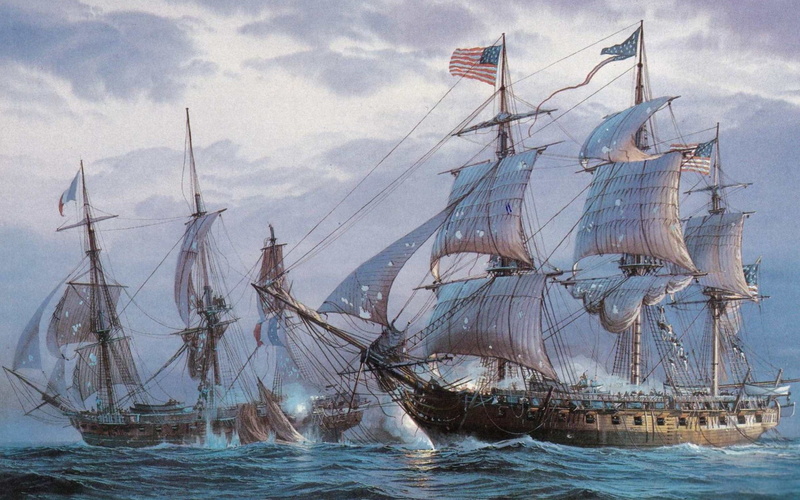 boat, ocean, damage, oil, canvas, frigates, painting, shots, sea, 1080P, ship, boats, ships, sailing, battle
