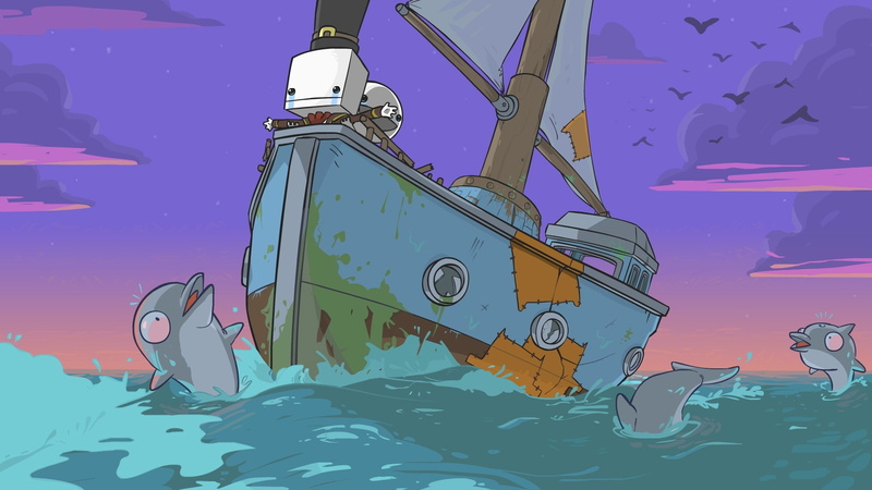 ship, reflection, nature, day, video games, sky, Dolphin, 1080P, Ocean Battle, outdoors, creativity, art and craft, blue, mode of transportation, water