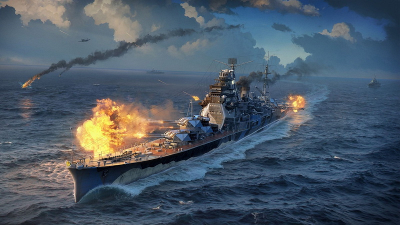 World of Warships, handmade, ocean battle, Battleship, 2K