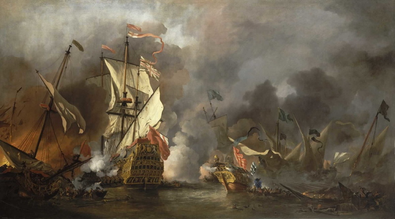 Fantasy, Water, Ocean, Sky, Ship, 1080P, Battle
