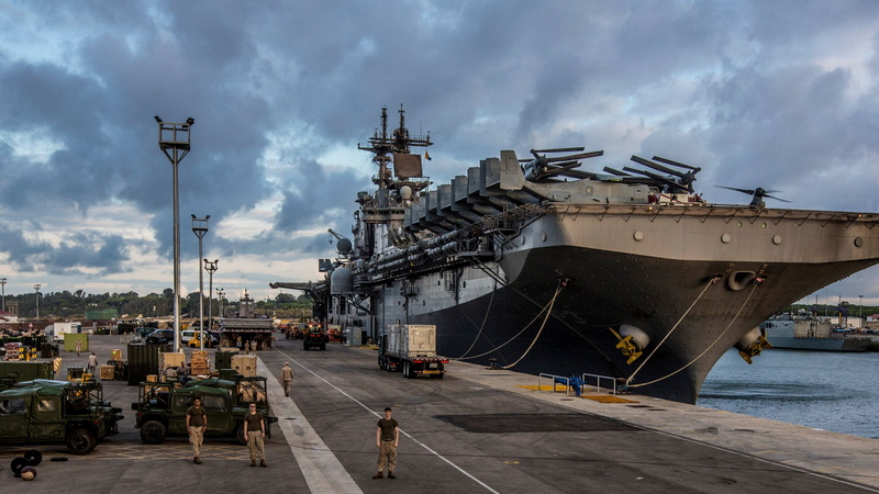 warship, harbor, sea, sky, outdoors, ship, nature, military, passenger craft, water, shipping, day, freight transportation, nautical vessel, United States Navy