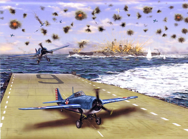 reflection attacks Japanese aircraft, plane, figure, mode of transportation, 2K, airport, 7 August 1942, motion, sky, American ships, WW2, airport runway