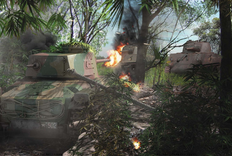 24 Jan 1945, The Philippine archipelago, figure, M4 Sherman, 1080P, Chi-Ha, tanks, under San Manuel, Luzon, WW2, battle, Type 97, on the island, Japanese