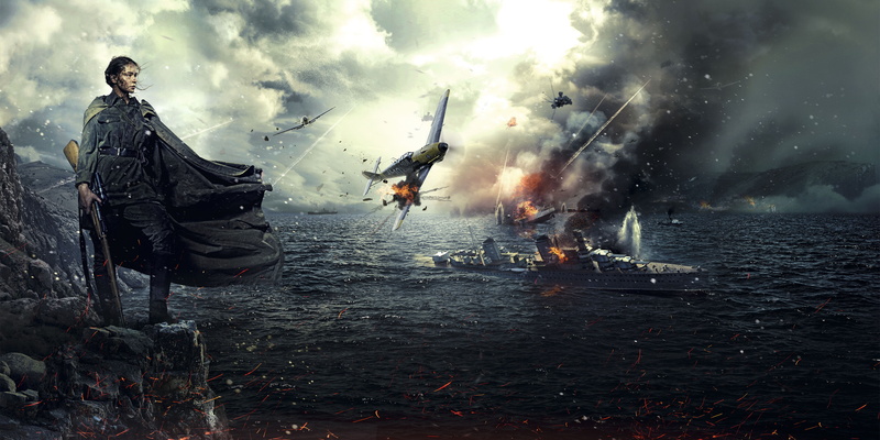 Battle for Sevastopol, army, cloud - sky, people, weapon, flying, smoke - Physical Structure, rifle, shore, armed Forces, power, Yulia Peresild, air, war