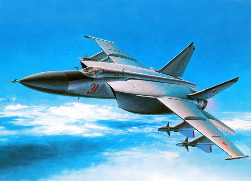 gray, art, generation, the sky, 3rd, fighter-interceptor, The MiG-25, Foxbat, supersonic, tall, plane, figure, fighter, 5K, Soviet
