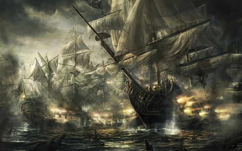 1080P, vehicles, x, art, ships, battle, Battles, technology, hd, trafalgar