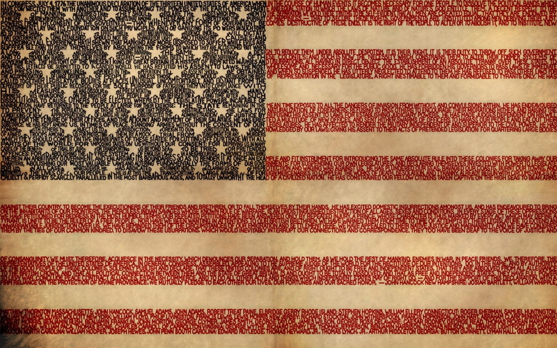 American flag, flag, typography, 1080P, USA