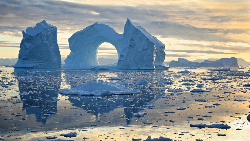 beauty in nature, Disko Bay, icebergs, Greenland, cloud - sky, sky, outdoors, nature, cold temperature, ice, scenics - nature, sea, iceberg - ice formation