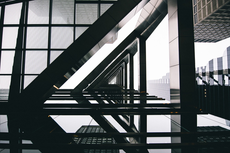 sky, built structure, nature, building exterior, transportation, modern, architecture, ceiling, girder, pattern, railing, connection, city, bridge, day