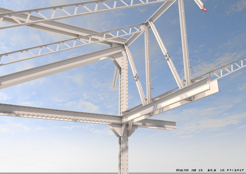 connection, sunlight, metal, sky, blue, Charpente Eiffel, day, pattern, fuel and power generation, Macérienne, transportation, bridge, bridge - man made structure