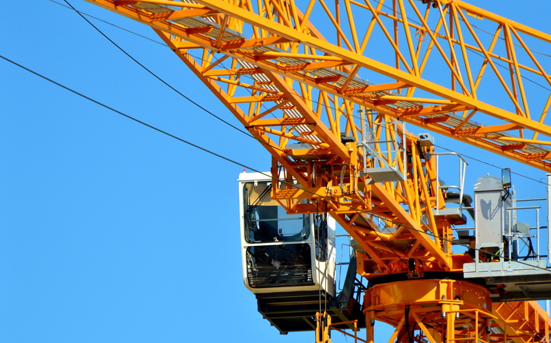 industry, construction equipment, load crane, boom, clear sky, crane arm, low angle view, site, load lifter, business, construction industry, lift loads