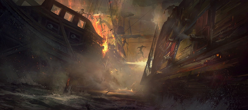 ship, Naval Battles, 1080P, artwork, pirates, fantasy Art