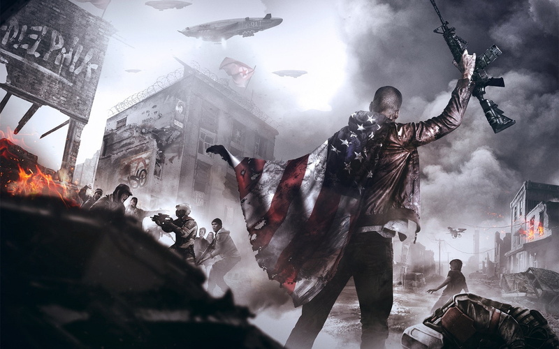 american, 1080P, games, video games, american flag, homefront: the revolution, flag, revolution, video, homefront, weapon