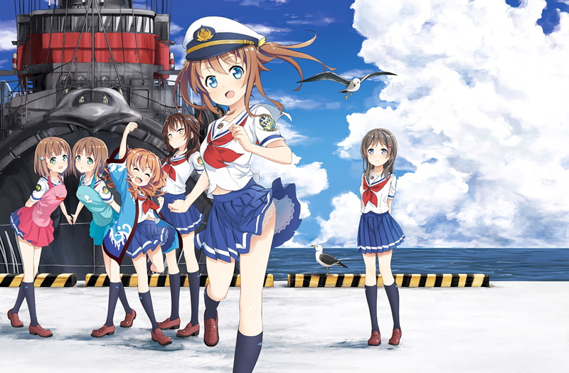 Anime, Akeno Misaki, 1080P, High School Fleet, Homare Kinesaki, Hiromi Kuroki, Maron Yanagiwara, Moeka China, Akane Kinesaki, Haifuri