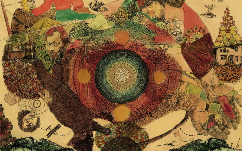 painting, brown, helplessness blues, green, white, 1080P, fleet foxes, fleet, foxes, blues, helplessness, abstract, 1920x1200, music