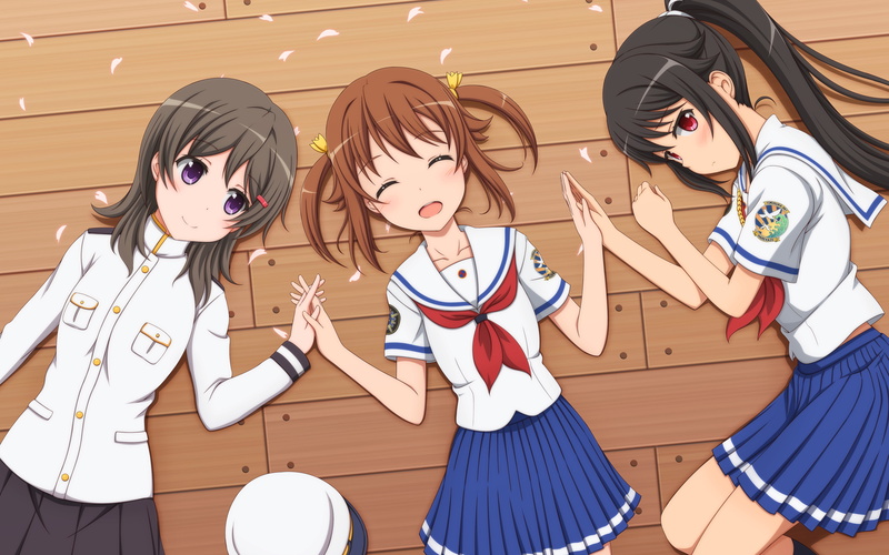 representation, mask, high school fleet, human representation, girls, real people, Anime, celebration, misaki akeno, women, female likeness, people, wood - material