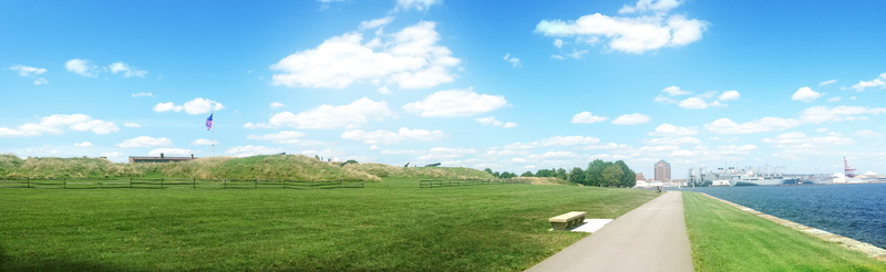 day, environment, footpath, built structure, outside, chesapeake bay, maryland, outdoors, panoramic, lawn, sky, 4K, plant, harbor, building, cityscape