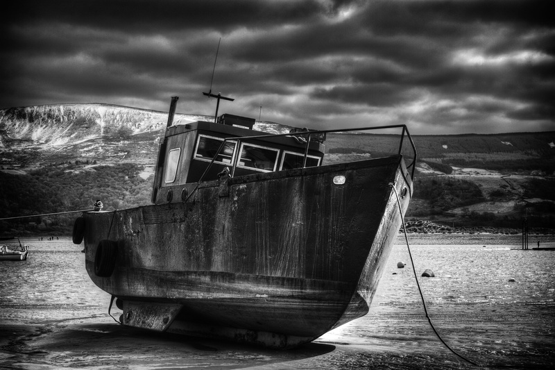 sinking, Beach, Welsh, sky, damaged, monochrome, overcast, outdoors, land, Wales, history, antique, mono, 4K, abandoned, barmouth wales, no People, day