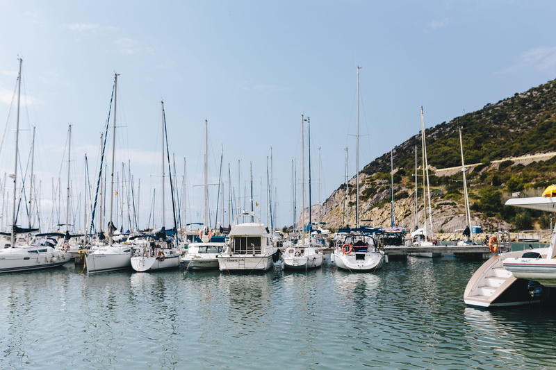 sky, sailboat, nautical Vessel, summer, boat, anchored, pole, Balearic Sea, moored, waterfront, outdoors, bay, transportation, Barcelona, vacations, Port
