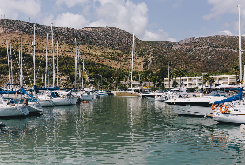 yacht, cloud - sky, Catalonia, mediterranean, color Image, marina, mountain, summer, yachts, Ginesta, transportation, mode of transportation, Balearic Sea