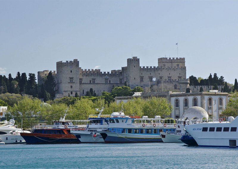 travel, public domain, 2K, palace, rhodes, photos, travel destinations, city, Knights of Rhodes, passenger craft, tree, no people, history, luxury, river