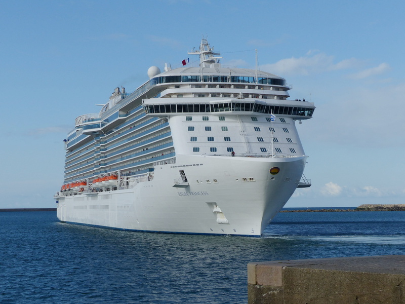 passenger Ship, white, navy, transportation, no people, freight transportation, Princess, water, travel Locations, container ship, Regal Princess, Sea